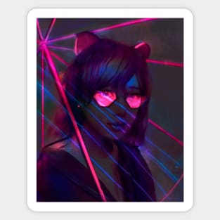 Cyberpunk girl Sticker